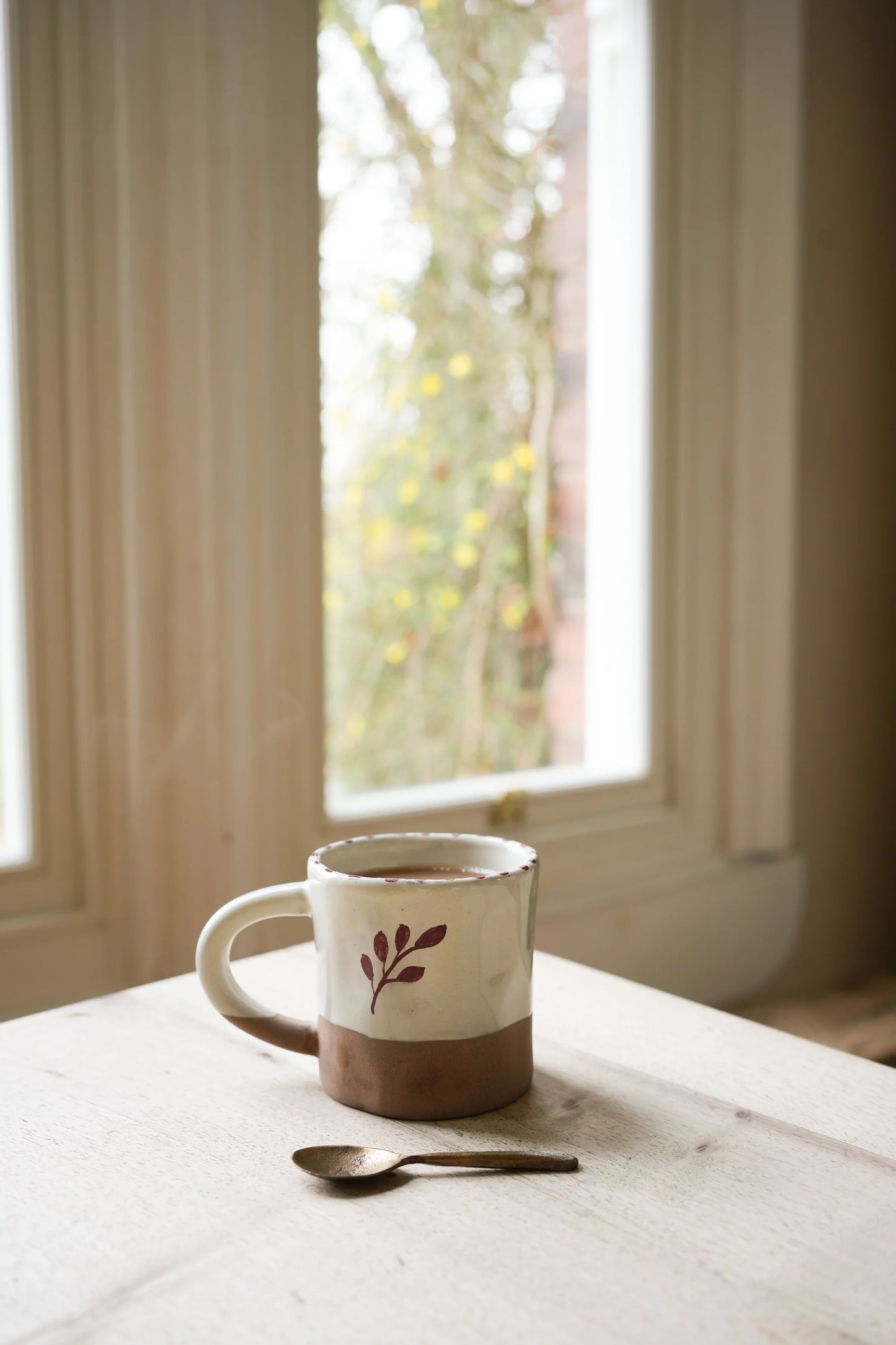 Rust Red Handpainted Botanic Mug