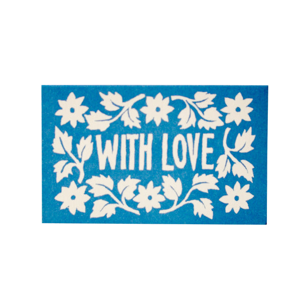 Pack of Leaves and Stars ‘With Love’ Gift Cards Bright Blue