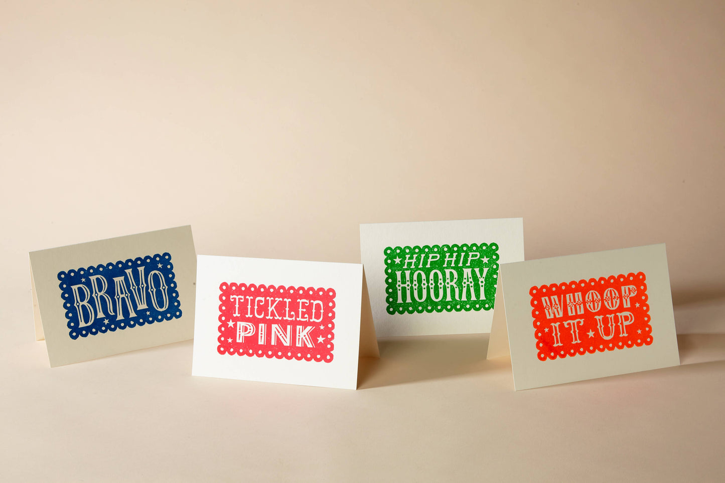 ‘Whoop It Up’ Linocut Greeting Card