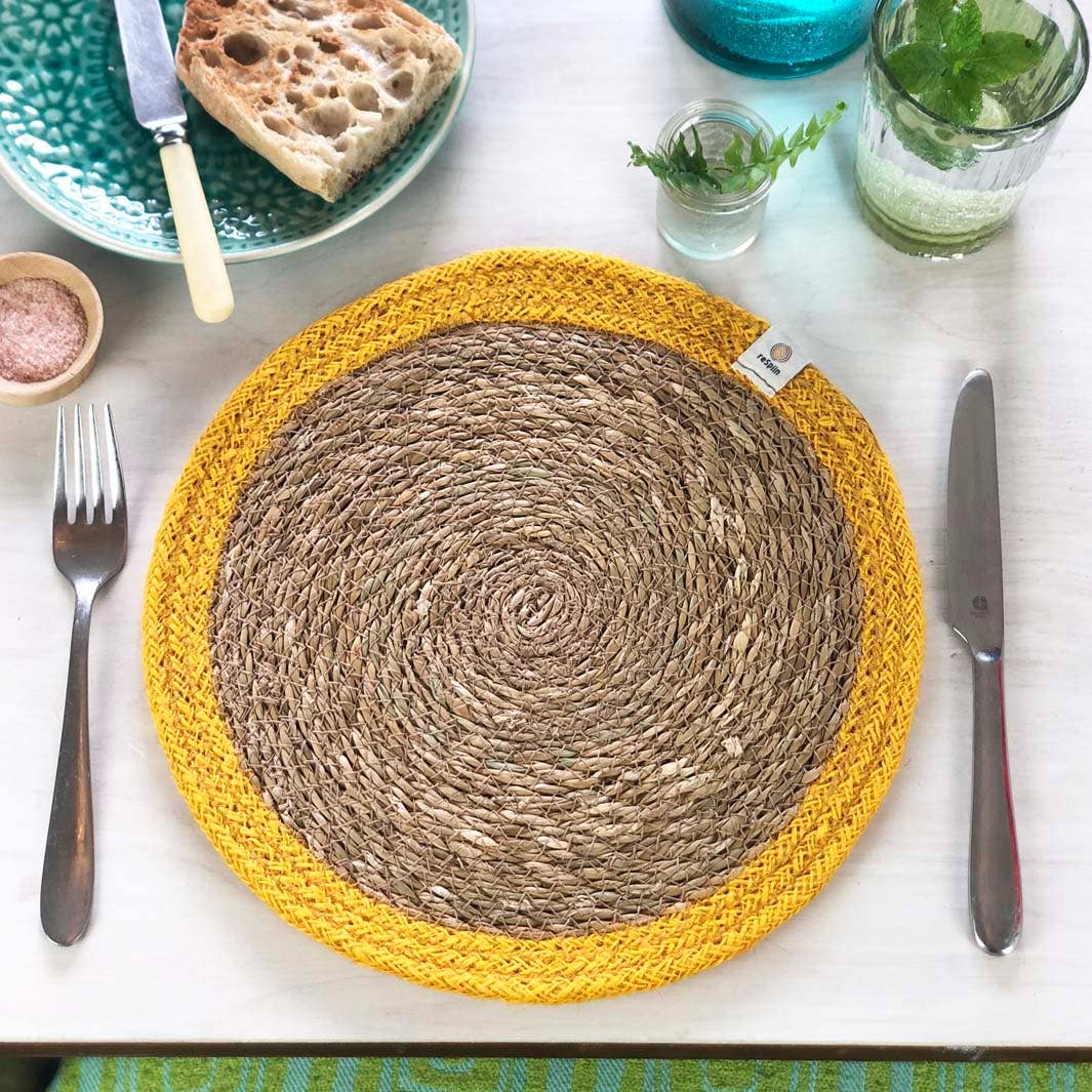 ReSpiin Set of 6 Seagrass & Jute Tablemats