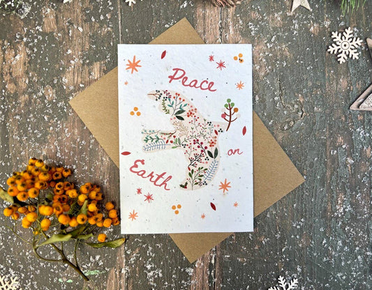 Peace on Earth Plantable Seeded Christmas Card