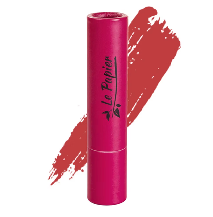 Plastic Free Matte Lipstick in Paper Tube - Redwood 02