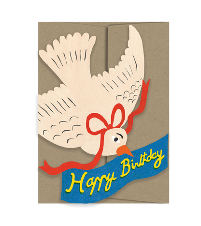 Happy Birthday Bird with Bow
