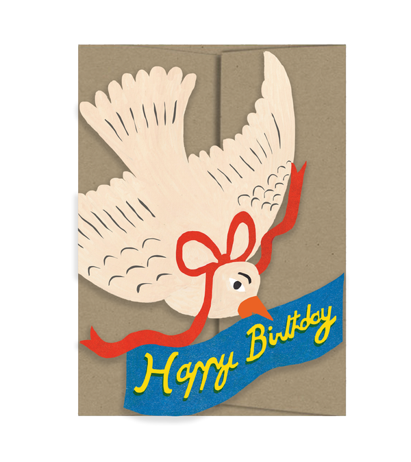 Happy Birthday Bird with Bow