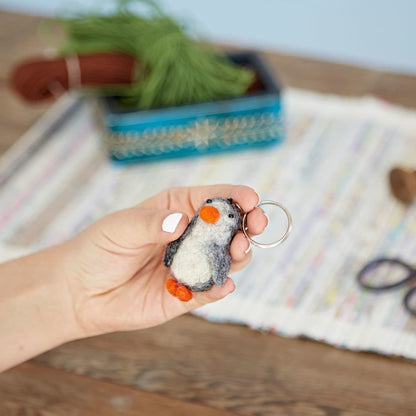Handmade Felt Baby Penguin Keyring - Fairtrade
