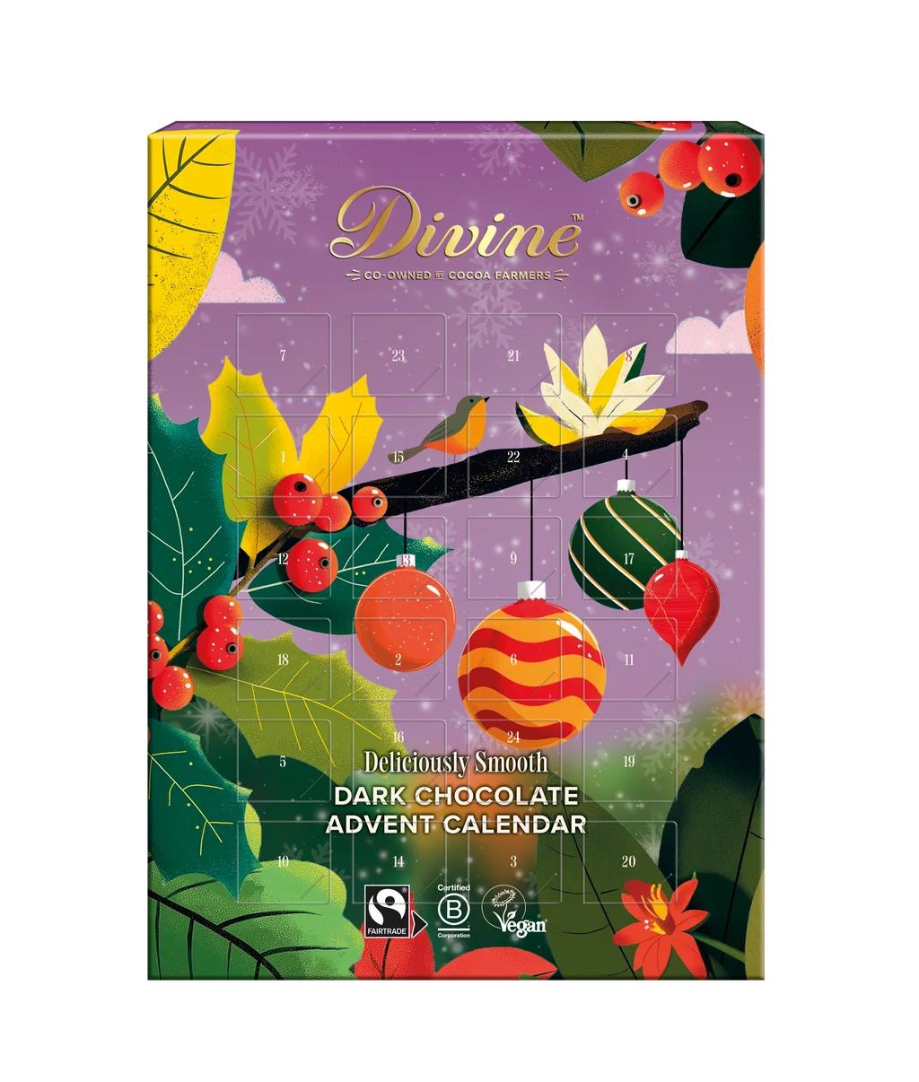 Divine Chocolate Fairtrade Dark Chocolate Advent Calendar
