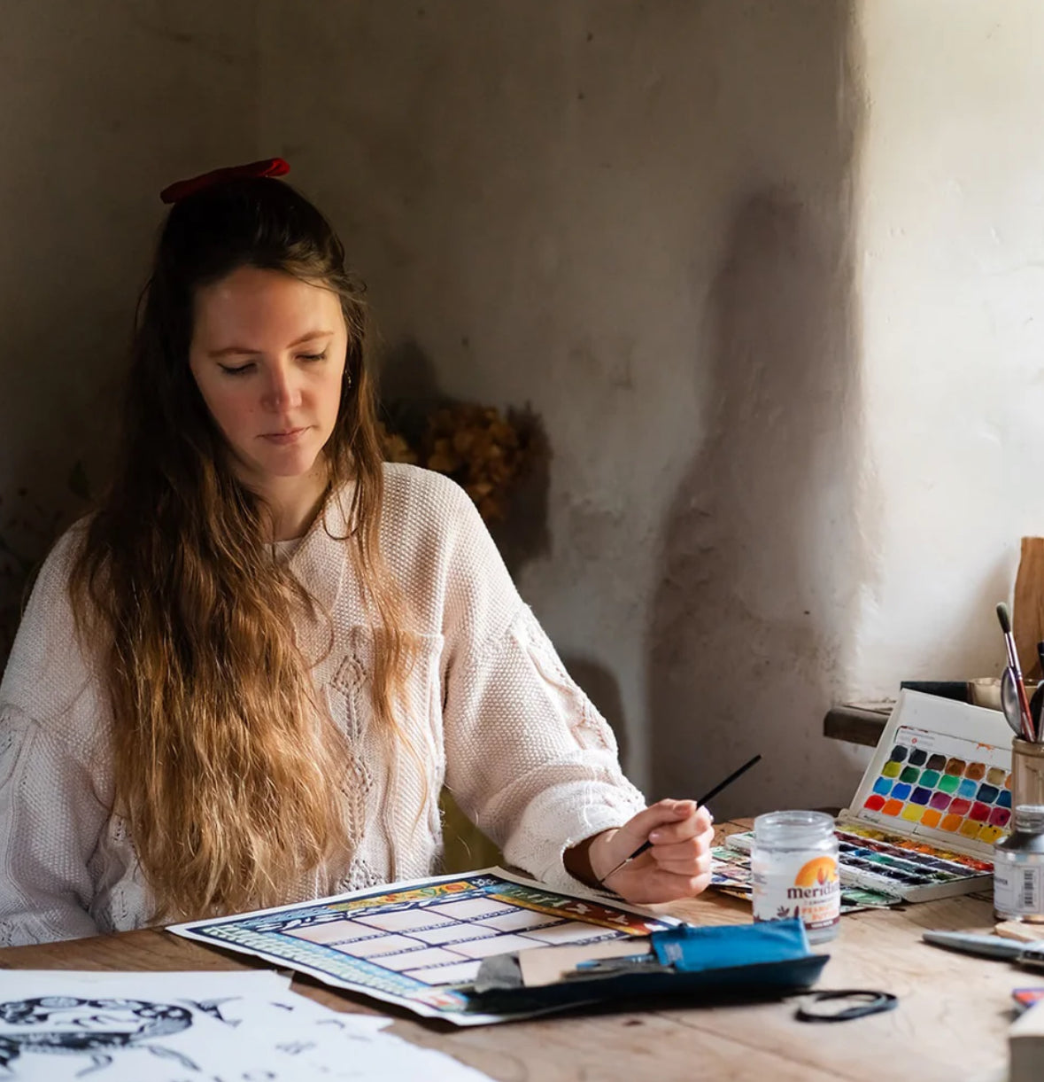 Meditate With Flowers Greeting Card