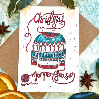 Christmas Jumper Season Plantable Christmas Card