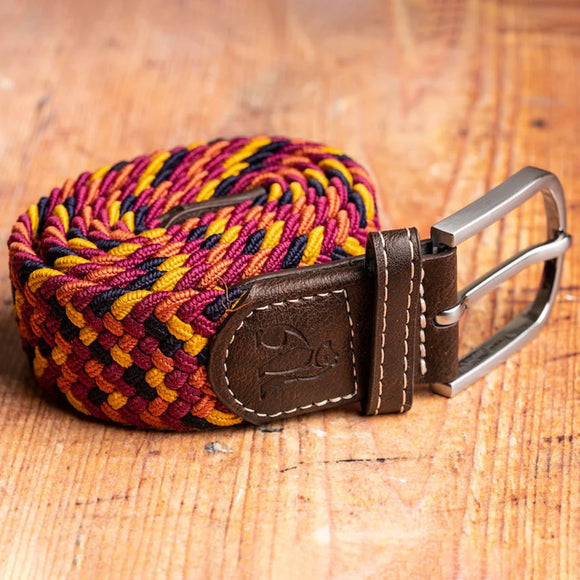 Recycled Woven Belt - Orange Yellow Zig Zag