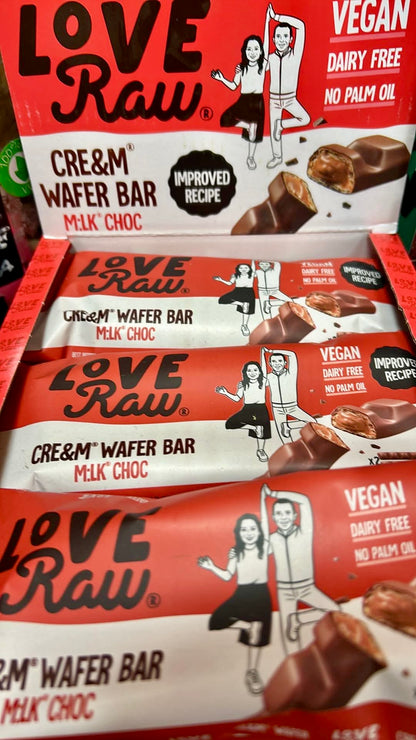 Love Raw Cre&m Wafer Bar - Vegan Milk Chocolate
