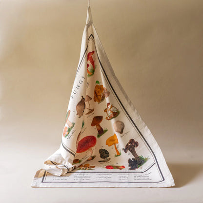 100% Organic Cotton Tea Towel - Fungi
