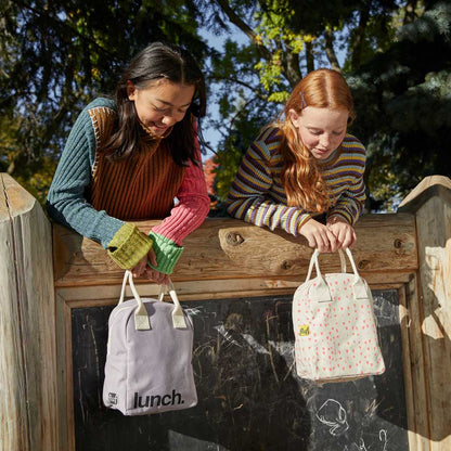 Fluf Organic Cotton Zipper Lunch Bag Tiny Hearts