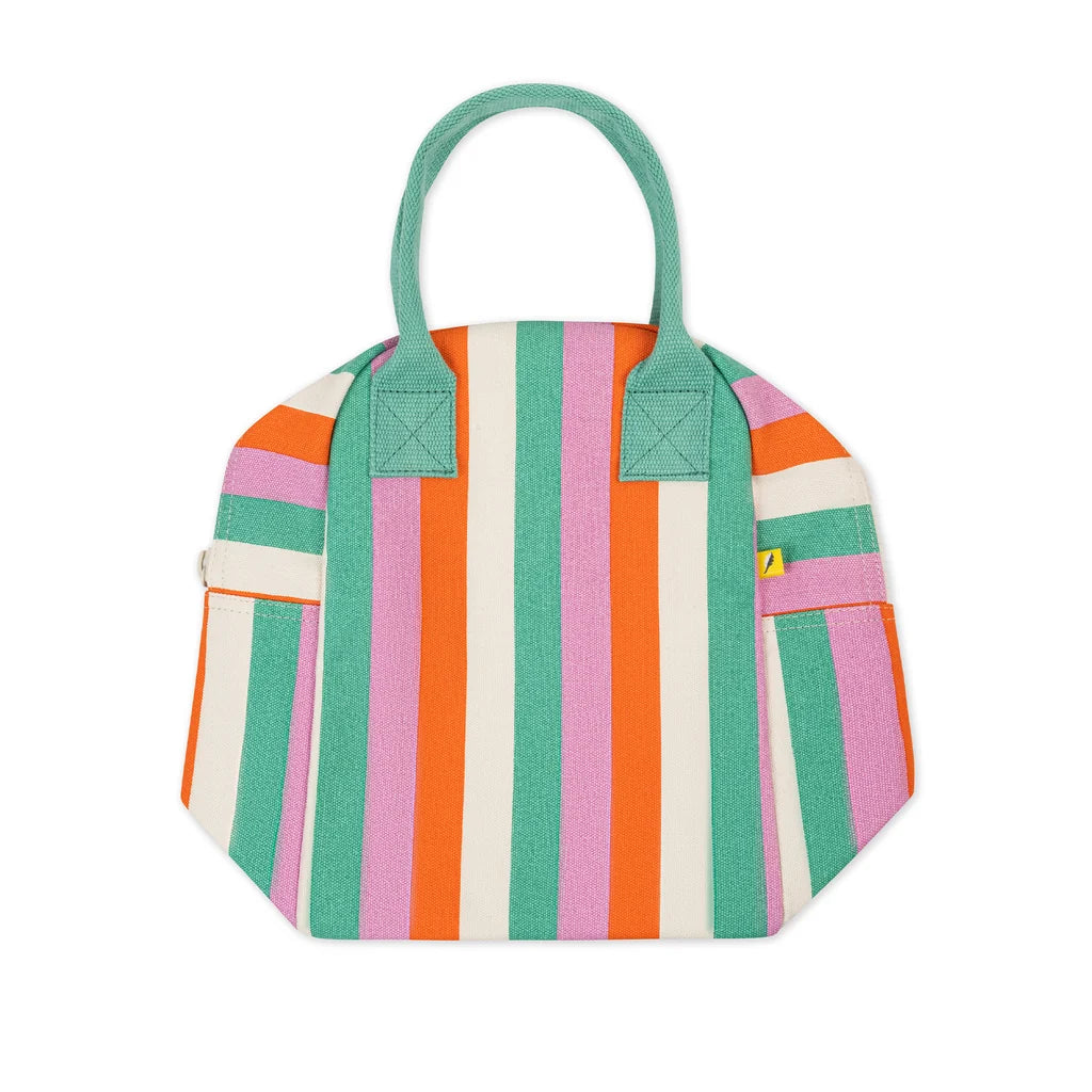 Fluf Organic Cotton Zipper Lunch Bag Three Stripe
