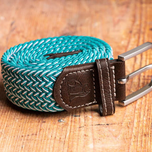 Recycled Woven Belt - Aqua Fine Weave