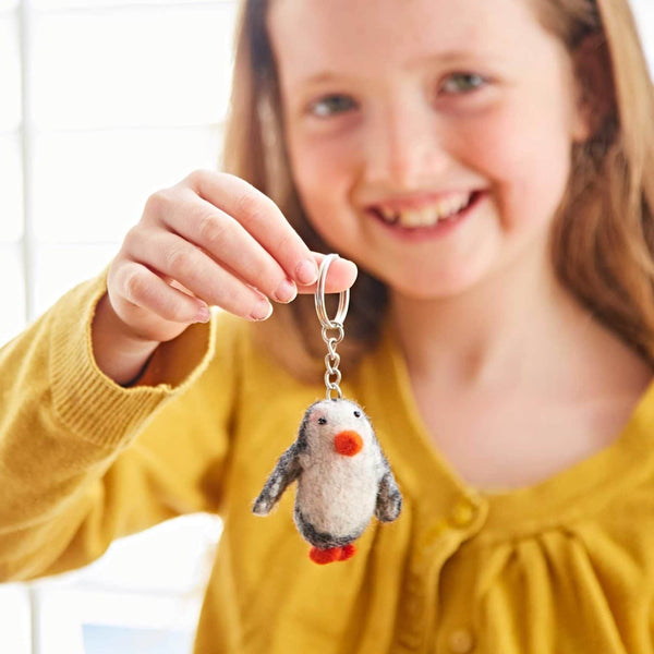 Handmade Felt Baby Penguin Keyring - Fairtrade