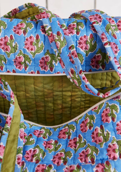 Taruni Indian Block Print Quilted Weekend Bag