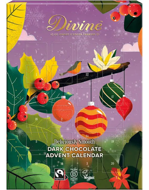 Divine Chocolate Fairtrade Dark Chocolate Advent Calendar