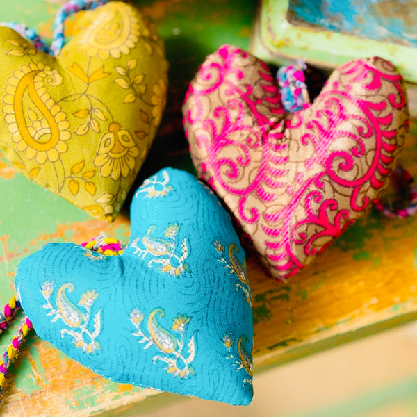 Fairtrade Sari Heart Decoration