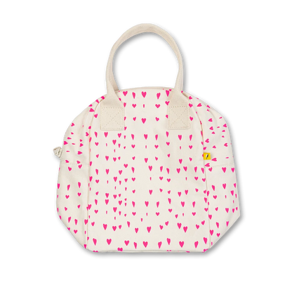 Fluf Organic Cotton Zipper Lunch Bag Tiny Hearts