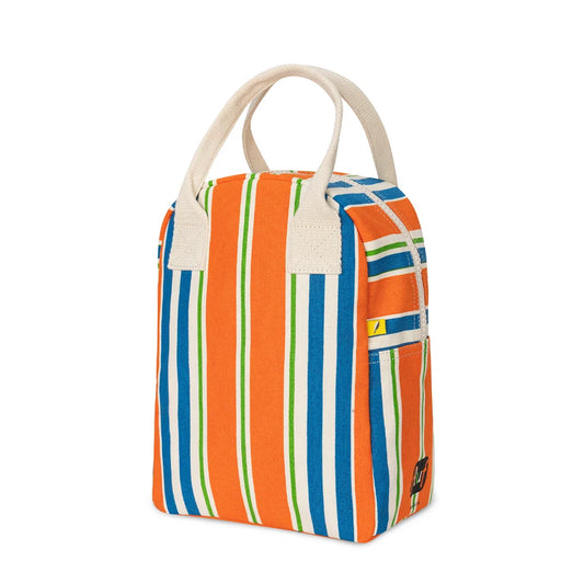 Fluf Organic Cotton Zipper Lunch Bag Varsity Stripe