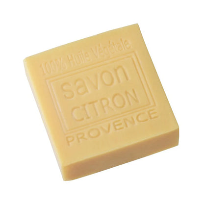 Bar of soap with 'Savon Citron Provence' text on a white background