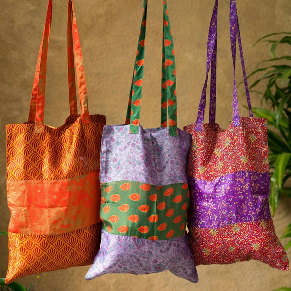 Fairtrade Recycled Sari Tote Bag