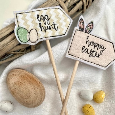 Easter Egg Hunt Flag Decoration & Cake Topper