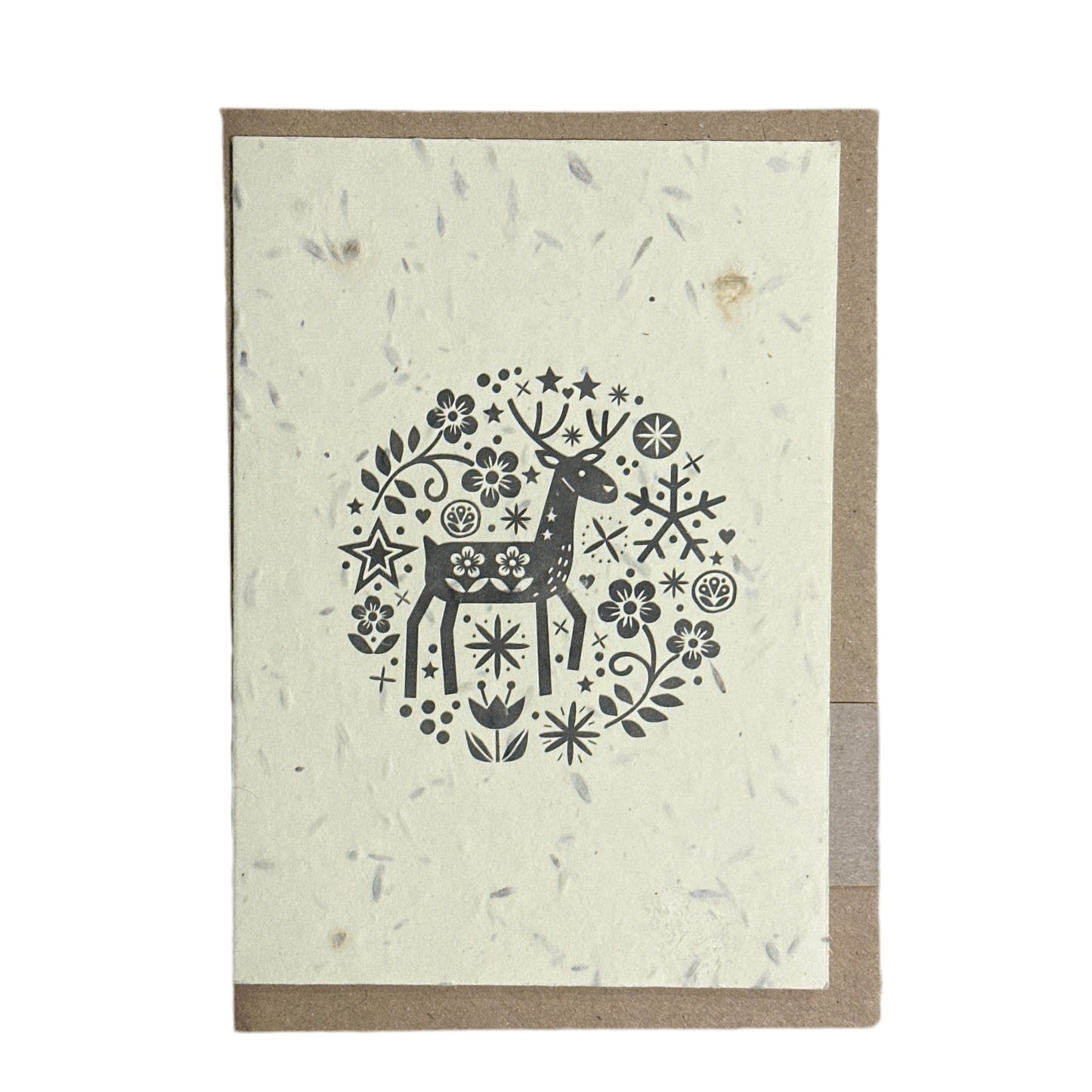 Nordic Deer Emblem Plantable Christmas Card