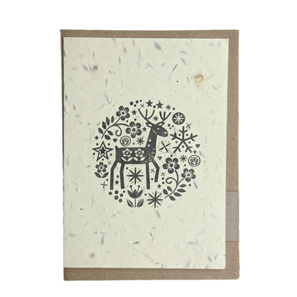 Nordic Deer Emblem Plantable Christmas Card