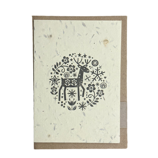 Nordic Deer Emblem Plantable Christmas Card
