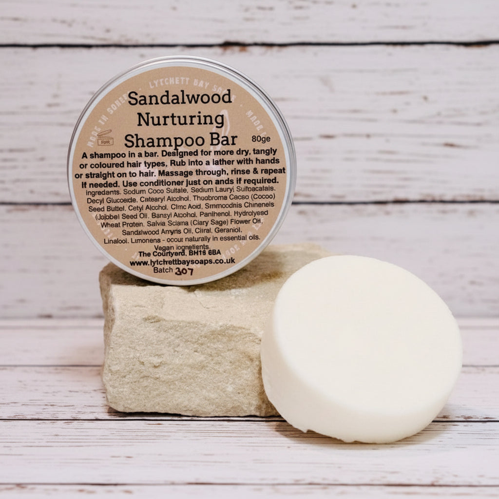 Sandalwood Nurturing Hair Shampoo Bar In Tin
