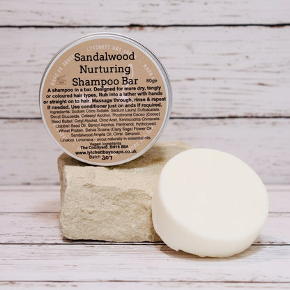 Sandalwood Nurturing Hair Shampoo Bar In Tin