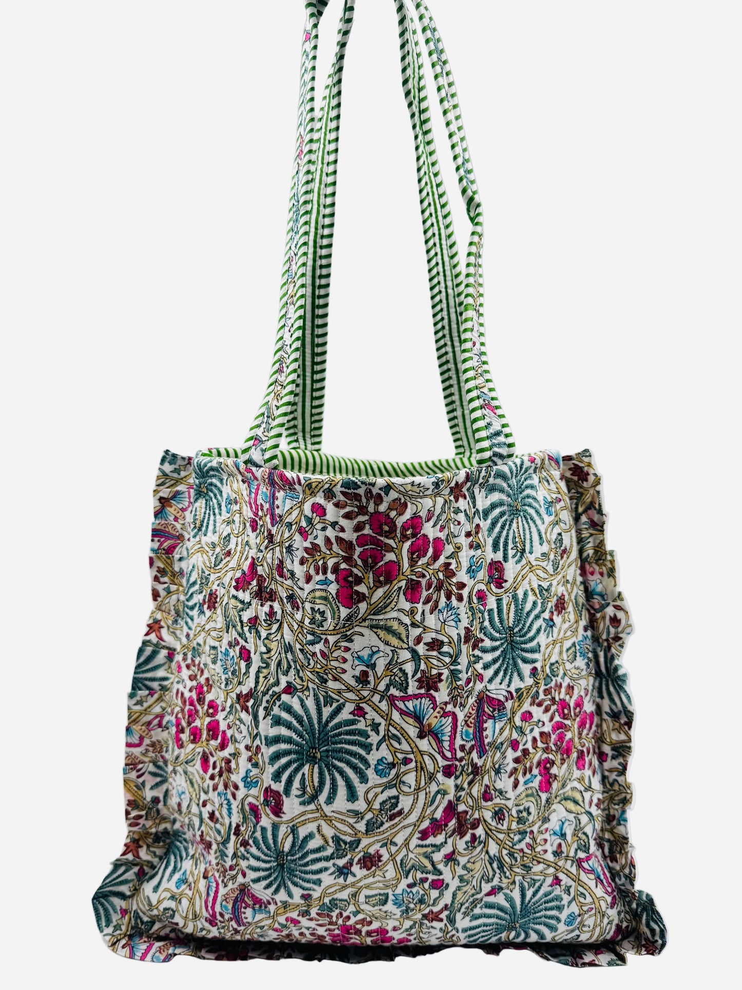 French Frill Reversible Kantha Tote Bag