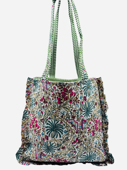 French Frill Reversible Kantha Tote Bag