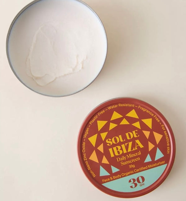 Sol De Ibiza Mini Tin Plastic Free Face & Body Natural Mineral Sunscreen SPF30