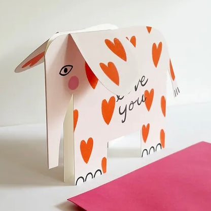 Elephant Hearts Cut Out Card