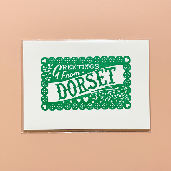Local ‘Greetings From Dorset’ Linocut Greeting Card