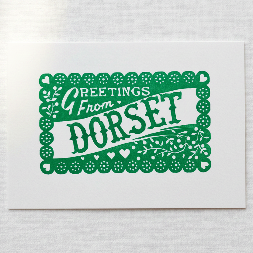 Local ‘Greetings From Dorset’ Linocut Greeting Card