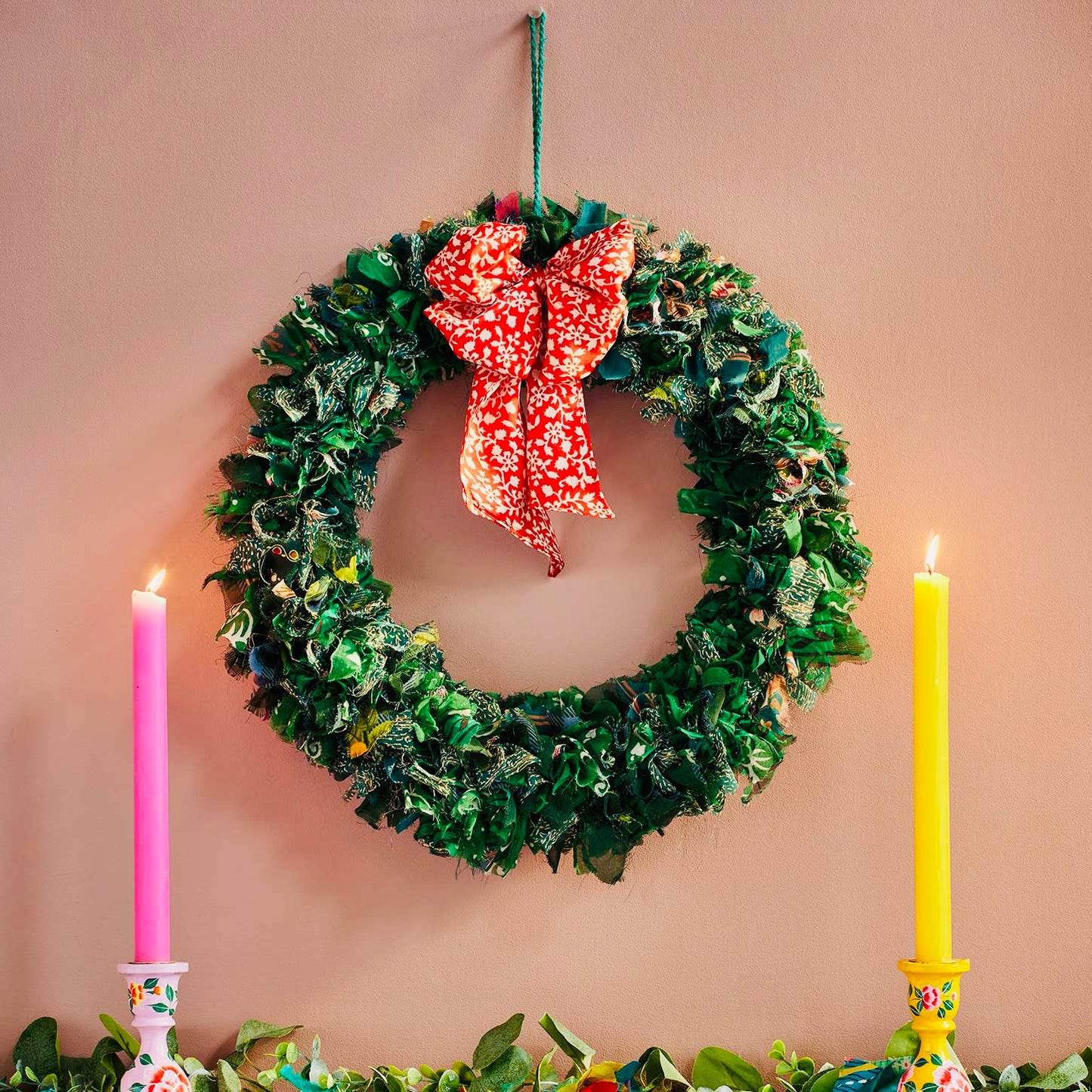 Large Recycled Sari Wreath