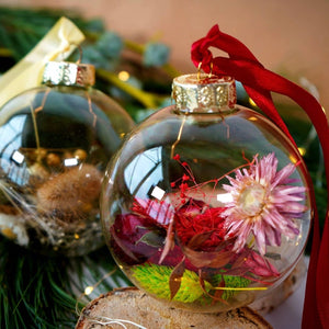 Red and Gold Floral Christmas Bauble