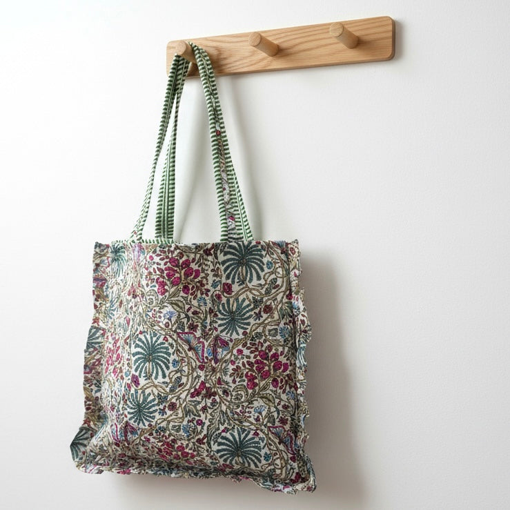 French Frill Reversible Kantha Tote Bag
