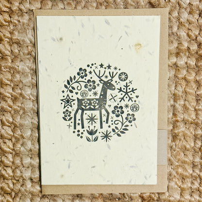 Nordic Deer Emblem Plantable Christmas Card