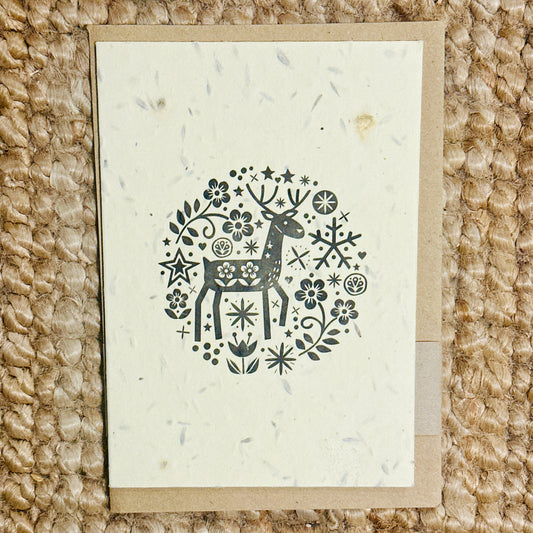 Nordic Deer Emblem Plantable Christmas Card