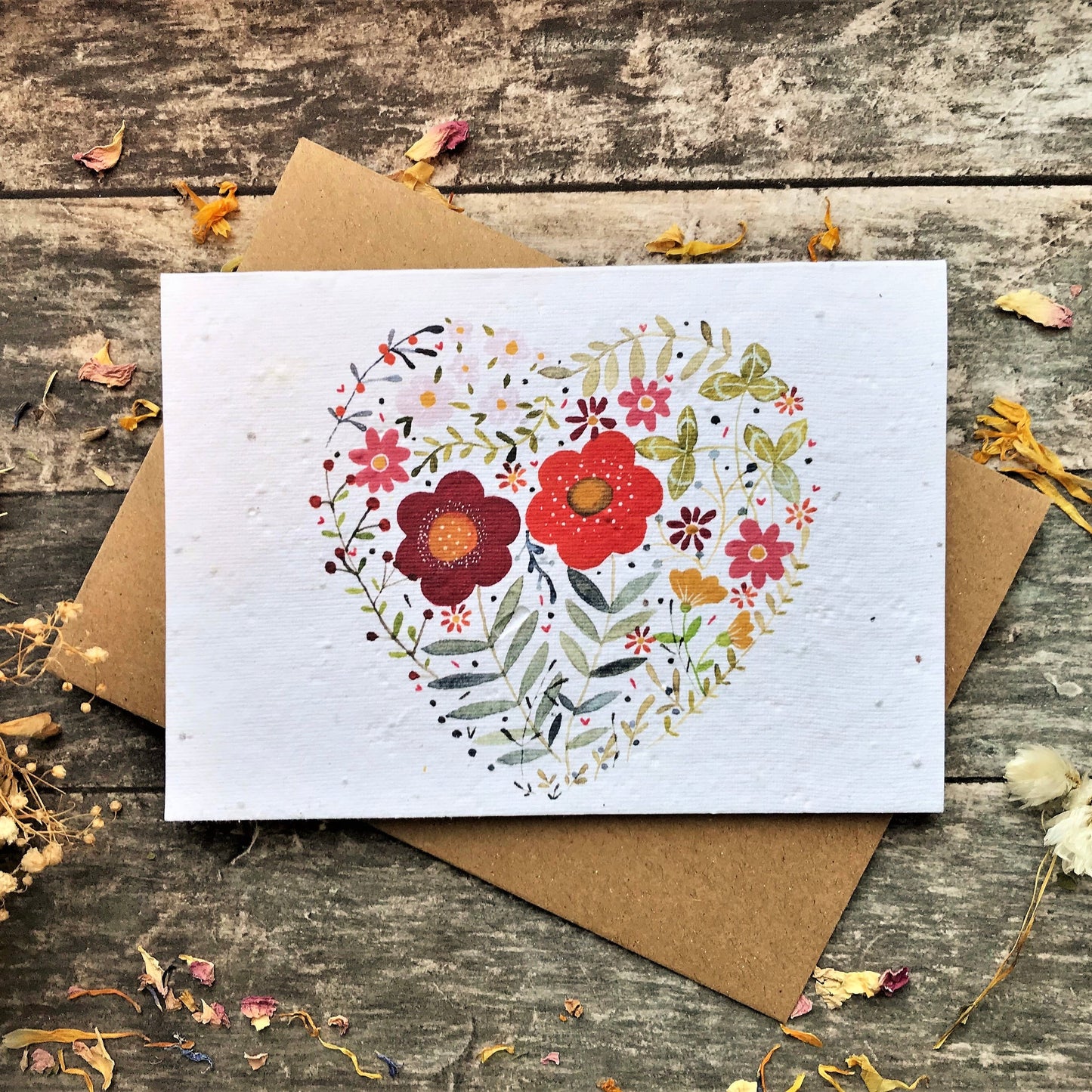 Floral Heart Plantable Card