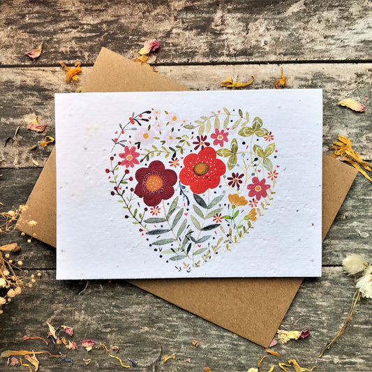 Floral Heart Plantable Card