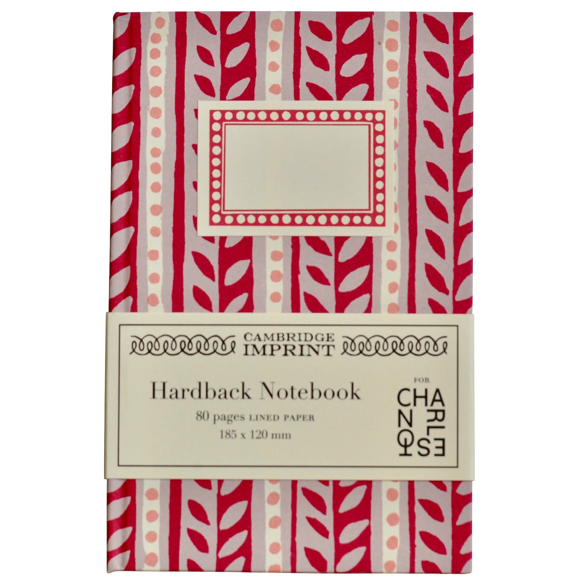 Cambridge Imprint hardback notebook covered with Charleston Border patterned paper.