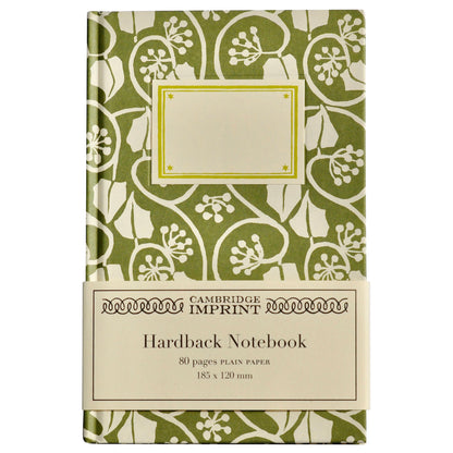 Cambridge Imprint hardback notebook with sage green ivy pattern
