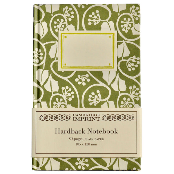 Cambridge Imprint hardback notebook with sage green ivy pattern