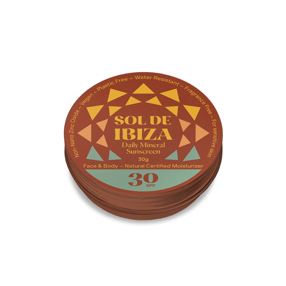 Sol De Ibiza Mini Tin Plastic Free Face & Body Natural Mineral Sunscreen SPF30