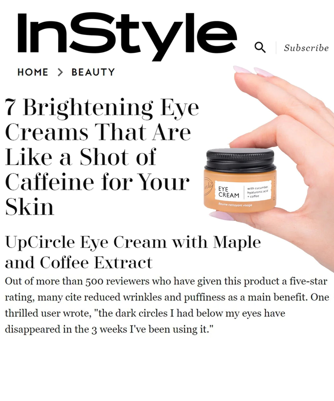 UpCircle Eco Friendly Eye Cream